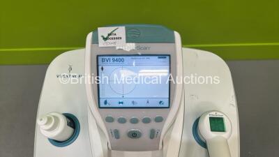 Verathon BVI 9400 Bladder Scanner Part No 0570-0190 with Transducer and Battery on Table (Powers Up) *S/N B4008628* - 2