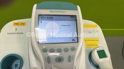 Verathon BVI 9400 Bladder Scanner Part No 0570-0190 with Transducer and Battery on Table (Powers Up) *S/N B4018519* - 2