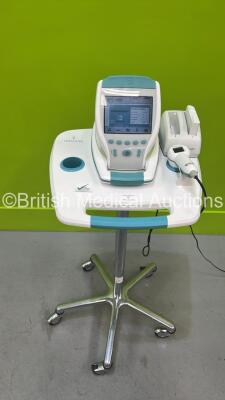 Verathon BVI 9400 Bladder Scanner Part No 0570-0190 with Transducer, 2 x Batteries and Charger on Table (Powers Up) *S/N B4307590*