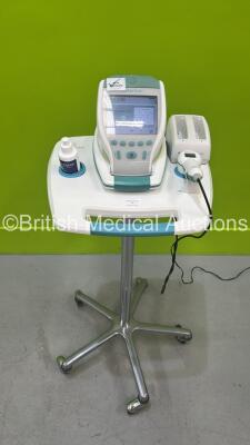 Verathon BVI 9400 Bladder Scanner Part No 0570-0190 with Transducer, 2 x Batteries and Charger on Table (Powers Up) *S/N B4004221*