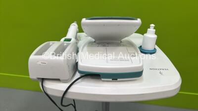 Verathon BVI 9400 Bladder Scanner Part No 0570-0190 with Transducer, 2 x Batteries and Charger on Table (Powers Up) *S/N B4004221* - 3