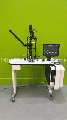 Valon MultiSpot Laser V1.0.11 with Haag Streit Bern BQ900 Slit Lamp on Motorized Table with Binoculars, Training Arm, 3 x 12,5x Eyepieces and Chin Rest (Powers Up with Key - Key Included) *S/N 18748* **Mfd 2012** ***CD033*** - 2