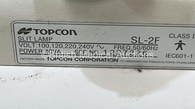 TopCon SL-2F Slit Lamp with 2 x 12,5x Eyepieces (Untested Due to No Power Supply) on Topcon Motorised Table (Powers Up) - 6