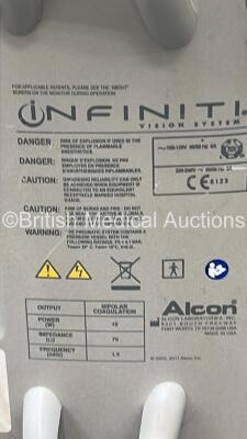 Alcon Infiniti with Ozil Aqualase Vision System/Phacoemulsifier Ref 210-0000-511 Software Release 02.06 with Footswitch (Powers Up) *S/N 1203202601X* **Mfd 2012** - 8