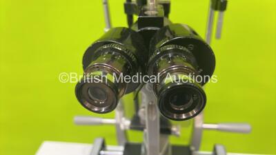 Haag Streit Bern BM900 Slit Lamp on Hydraulic Table with Binoculars, 2 x 10x and Chin Rest (Powers Up with Good Bulb) - 4