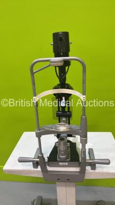 Haag Streit Bern BM900 Slit Lamp on Hydraulic Table with Binoculars, 2 x 10x and Chin Rest (Powers Up with Good Bulb) - 6