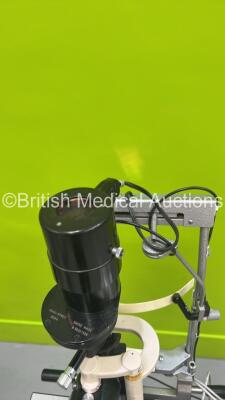 Haag Streit Bern BM900 Slit Lamp on Hydraulic Table with Binoculars, 2 x 10x and Chin Rest (Powers Up with Good Bulb) with HGM Elite E80-D-K11-2-02 Ophthalmic Laser (No Key) - 5