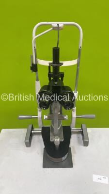 Haag Streit Bern BM 900 Slit Lamp with Binoculars, 2 x 10x Eyepieces and Chin Rest on Motorized Table (Incomplete) *S/N 03997* - 3