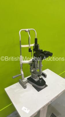 Haag Streit Bern BM 900 Slit Lamp with Binoculars, 2 x 16x Eyepieces and Chin Rest on Motorized Table (Incomplete) *S/N 03789* - 6