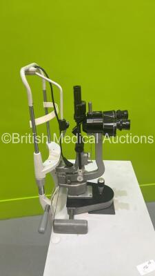 Haag Streit Bern BM 900 Slit Lamp with Binoculars, 2 x 16x Eyepieces and Chin Rest on Motorized Table (Incomplete) *S/N 03789* - 7