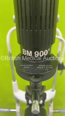 Haag Streit Bern BM 900 Slit Lamp with Binoculars, 2 x 10x Eyepieces and Chin Rest on Motorized Table (Powers Up with Good Bulb) *S/N 03966* - 4