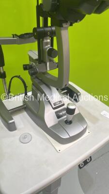 Keeler 40H Slit Lamp Ref 3020-P-5056 with Binoculars, 2 x 12,5x Eyepieces, Lens and Chin Rest on Motorized Table (Unit Draws Power No Light) *S/N 01920* - 6