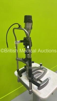 Keeler 40H Slit Lamp Ref 3020-P-5056 with Binoculars, 2 x 12,5x Eyepieces, Lens and Chin Rest on Motorized Table (Unit Draws Power No Light) *S/N 01920* - 11