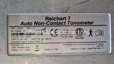 Reichert 7 Auto Non-Contact Tonometer Software Version 1.63 *Mfd 2011* (Powers Up) - 9