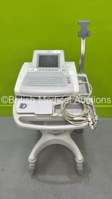 GE MAC3500 ECG Machine with 10-Lead ECG Lead on Stand (Powers Up) *S/N SCA10202421PA*