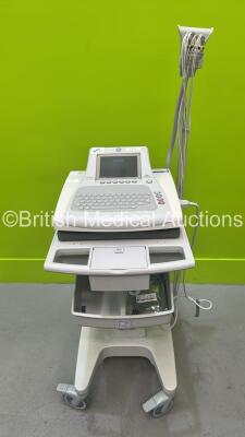 GE MAC3500 ECG Machine with 10-Lead ECG Lead on Stand (Powers Up) *S/N SCA12073735PA*