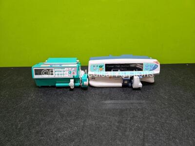 Job Lot Including 1 x Carefusion Alaris PK Syringe Pump *Mfd - 2014* (Power Up with Error - See Photo) and 1 x B.Braun Perfusor Compact Syringe Pump (Powers Up)