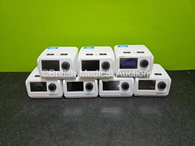 7 x DeVilbiss Blue Auto Plus CPAP Units (All Power Up) with 1 x Power Supply)