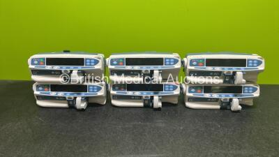 Job Lot Including 6 x BD Alaris Plus CC Syringe Pumps *Mfd 2018* (All Power Up) *300002834 / 300002830 / 300002795*