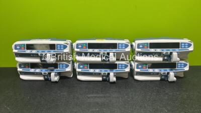 Job Lot Including 6 x BD Alaris Plus CC Syringe Pumps *Mfd 2018* (All Power Up) *300002808 / 300003036 / 300002818*