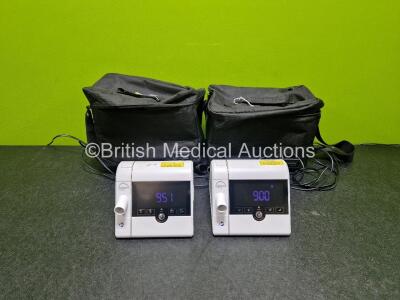 2 x Lowenstein Medical Prisma Smart Max WM090TD Units *Mfd 2021 & 2022* (Both Power Up) in Case with 2 x Power Supplies *SN 26086232 / 26061154*