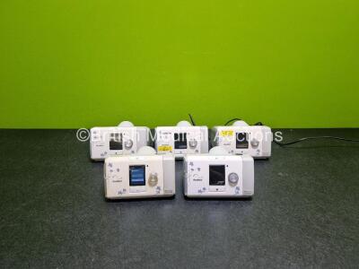 5 x ResMed AirSense 10 Autoset For Her CPAP Units (All Power Up with 1 x Missing Humidifier Chamber) with 1 x Power Supply *SN 22171353950 / 22182064839 / 22171529454 / 22181318618 / 22171377010*