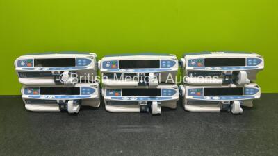 Job Lot Including 6 x CareFusion Alaris Plus CC Syringe Pumps (All Power Up - 1 x Missing Light Cover) *300000831 / 300001223 / 300000791*