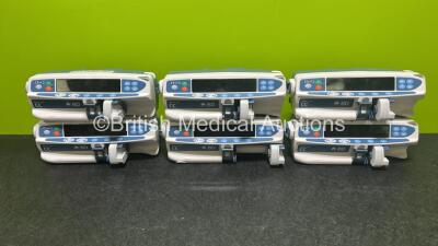 Job Lot Including 6 x BD Alaris Plus CC Syringe Pumps *Mfd 2018* (All Power Up) *300003064 / 300002852 / 300003101*