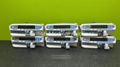 Job Lot Including 6 x CareFusion Alaris Plus CC Syringe Pumps (5 x Power Up, 1 x No Power) *300001235 / 300000822/ 300001333*