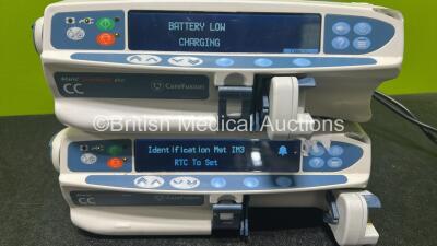 Job Lot Including 4 x CareFusion Alaris Plus CC Syringe Pumps (2 x Guardrails) (3 x Power Up, 1 x No Power) *135227667 / 135216934 / 370003653*