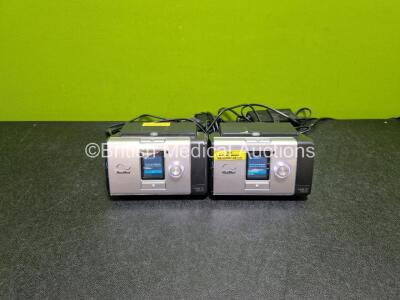 2 x ResMed Lumis 150 VPAP ST-A CPAP Units (Both Power Up) with 2 x Power Supplies *SN 22181697264 / 22191141236*