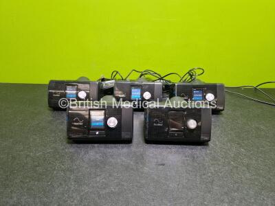 5 x ResMed Airsense 10 Autoset CPAP Units (All Power Up, 1 x Missing Hose Connection) with 4 x Power Supplies *SN 23181028970 / 23191628637 / 232015375881 / 23221802863 / 23181425922*