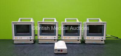 Job Lot Including 4 x Philips M3046A Patient Monitors (All Power Up) with 4 x Docking Stations and 1 x Philips M3000A Module Including ECG/Resp, SpO2 and PB Options