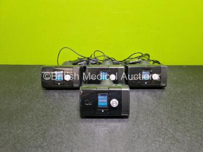 4 x ResMed Airsense 10 Autoset CPAP Units (All Power Up) with 4 x Power Supplies *SN 2316017875 / 23152309155 / 23162494726 / 23162089210*