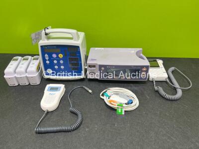 Job Lot Including 1 x Huntleigh Sonicaid SR3 Doppler, 1 x Bistos Diaped Ultrasound Doppler System, 1 x SpO2 Finger Sensor Cable (Damage to Cable Casing) 1 x Nellcor OxiMax N-600x Monitor, 1 x Criticare Systems ComfortCuff 506N3 Series Monitor and 3 x Welc