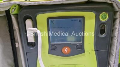 2 x Zoll AEDPro Defibrillators (Both Power Up, 1 x Cracked Screen - See Photo) in Carry Cases with 2 x 3 Lead ECG Leads, 3 x Li-ion Batteries, 3 x Electrodes (1 x Expired) and 2 x Skintact ECG Electrodes *Both Expiry Date 2025* - 4