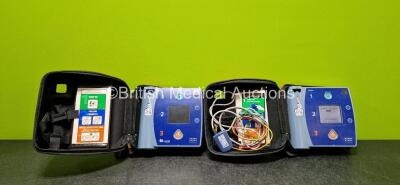 Job Lot Including 1 x Laerdal FR2+ Defibrillator in Case and 1 x Philips FR2+ Defibrillator (Both Powers Up with Stock Battery - Stock Battery Not Included) in Case with 1 x Philips 3 Lead ECG Lead