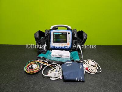 Zoll X Series Monitor/Defibrillator Application Version 02.34.05.00 (Powers Up) in Case Including ECG, SPO2, NIBP, CO2 and Printer Options with 2 x Sure Power II Li-Ion Batteries ,1 x Ref 8300-0803-12 4 Lead ECG Lead, 1 x Ref 8300-0804-12 6 Lead ECG Lead,