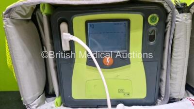 2 x Zoll AEDPro Defibrillators (Both Power Up) in Carry Cases with 2 x 3 Lead ECG Leads, 4 x Li-ion Batteries, 3 x Electrodes (2 x Expired) and 2 x Skintact ECG Electrodes *Both Expiry Date 2025* - 3