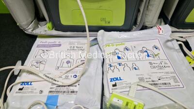 2 x Zoll AEDPro Defibrillators (Both Power Up) in Carry Cases with 2 x 3 Lead ECG Leads, 4 x Li-ion Batteries, 3 x Electrodes (2 x Expired) and 2 x Skintact ECG Electrodes *Both Expiry Date 2025* - 5