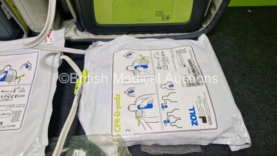 2 x Zoll AEDPro Defibrillators (Both Power Up) in Carry Cases with 2 x 3 Lead ECG Leads, 4 x Li-ion Batteries, 3 x Electrodes (2 x Expired) and 2 x Skintact ECG Electrodes *Both Expiry Date 2025* - 6