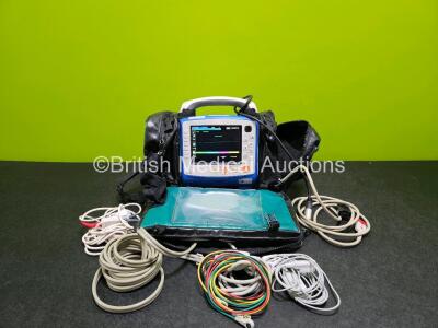 Zoll X Series Monitor/Defibrillator Application Version 02.34.05.00 (Powers Up) in Case Including ECG, SPO2, NIBP, CO2 and Printer Options with 2 x Sure Power II Li-Ion Batteries ,1 x Ref 8300-0803-12 4 Lead ECG Lead, 1 x Ref 8300-0804-12 6 Lead ECG Lead,