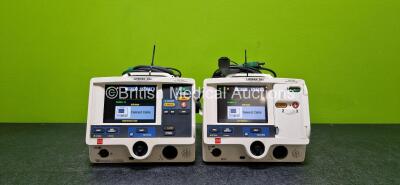 Job Lot Including 2 x Physio Control Lifepak 20e Defibrillator / Monitors (Both Power Up, 1 x Damaged Case and 1 x Missing Case - See Photos) Including ECG and Printer Options with 2 x Li-ion Batteries, 2 x Paddle Leads and 2 x 3 Lead ECG Lead *SN 4253139