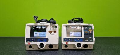 Job Lot Including 2 x Physio Control Lifepak 20e Defibrillator / Monitors (Both Power Up, 1 x Damaged Case and 1 x Missing Case - See Photos) Including Pacer, ECG and Printer Options with 2 x Li-ion Batteries and 2 x Paddle Leads *SN 47719767 / 44337546*