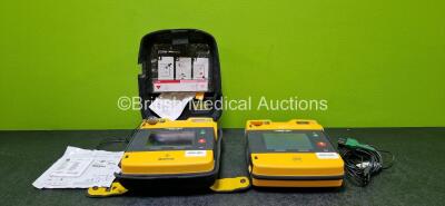 Job Lot Including 1 x Medtronic Lifepak 1000 Defibrillator in Carry Case (Powers Up) with 1 x Lithium Battery and 1 x Electrode *Expiry Date 11-2024* and 1 x Physio Control Lifepak 1000 Defibrillator (Powers Up) with 1 x 3 Lead ECG Lead and 1 x Lithium B