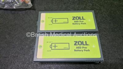 2 x Zoll AEDPro Defibrillators (Both Power Up) in Carry Cases with 2 x 3 Lead ECG Leads, 4 x Li-ion Batteries and 3 x Electrodes *All in Date* - 5