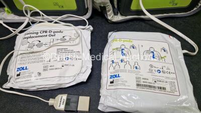 2 x Zoll AEDPro Defibrillators (Both Power Up) in Carry Cases with 2 x 3 Lead ECG Leads, 4 x Li-ion Batteries and 3 x Electrodes *All in Date* - 8