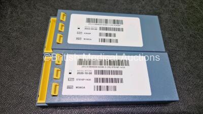 2 x Philips Heartstart FR2+ Defibrillators (Both Power Up) with 5 x Skintact Electrodes *All in Date* and 3 x M3863A LiMnO2 Batteries - 6