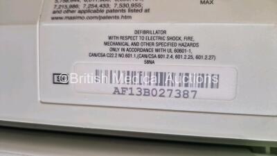 2 x Zoll R Series Plus Defibrillators / Monitors (Both Power Up) Including ECG and Printer Options with 2 x 3 Lead ECG Leads, 2 x Paddle Leads, 2 x Power Cords and 2 x Lithium Ion Rechargeable Batteries *SN AF13B027387 / AF12F023122* - 12