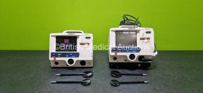 Job Lot Including 1 x Physio Control Lifepak 20 Defibrillator / Monitor (Powers Up and Damaged Case - See Photos) Including Pacer, ECG and Printer Options, 1 x Physio Control Lifepak 20e Defibrillator / Monitor (Powers Up and Damaged Case - See Photos) In